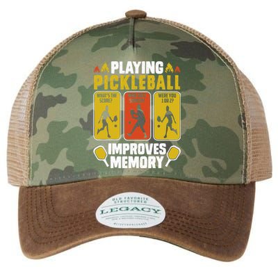 Playing Pickleball Improves Memory Funny Pickleball Player Legacy Tie Dye Trucker Hat