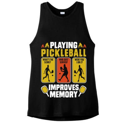 Playing Pickleball Improves Memory Funny Pickleball Player Ladies PosiCharge Tri-Blend Wicking Tank