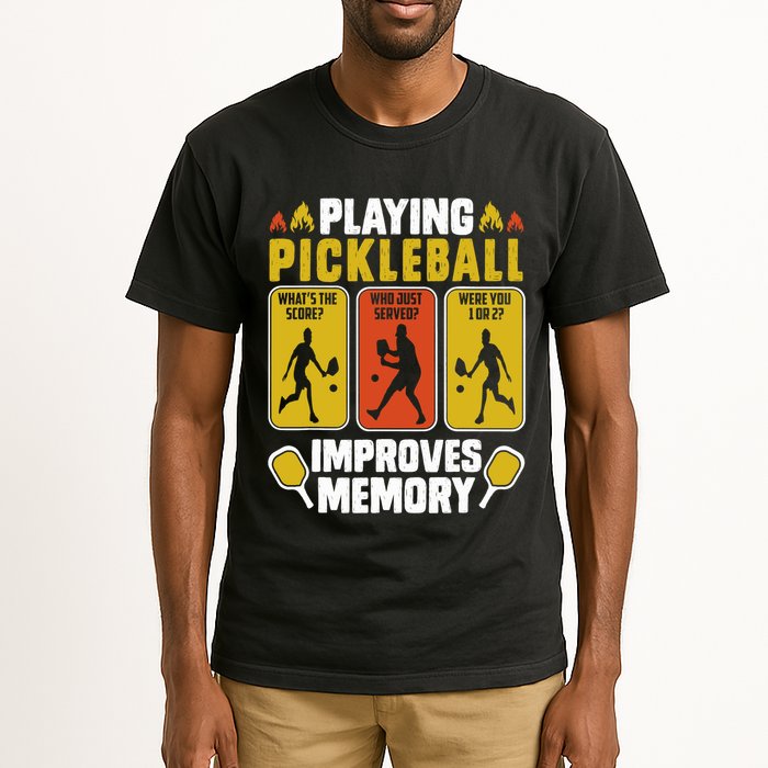Playing Pickleball Improves Memory Funny Pickleball Player Tall T-Shirt