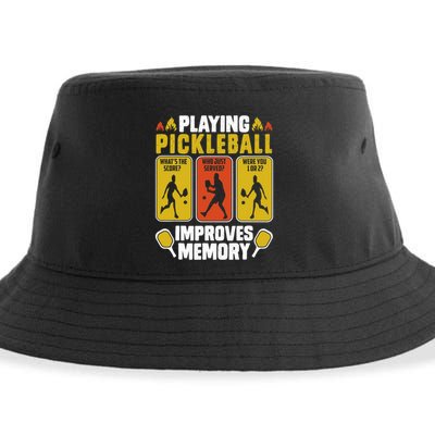 Playing Pickleball Improves Memory Funny Pickleball Player Sustainable Bucket Hat
