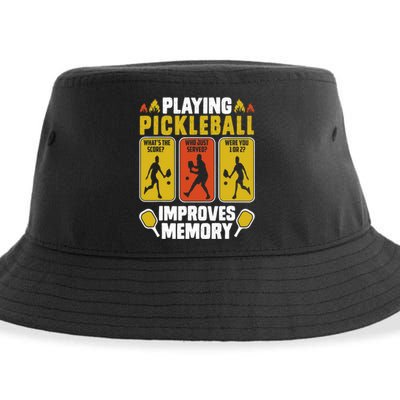 Playing Pickleball Improves Memory Funny Pickleball Player Sustainable Bucket Hat