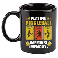 Playing Pickleball Improves Memory Funny Pickleball Player 11oz C Handle Ceramic Mug