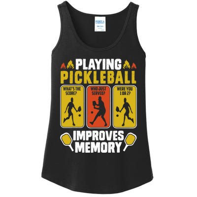 Playing Pickleball Improves Memory Funny Pickleball Player Ladies Essential Tank