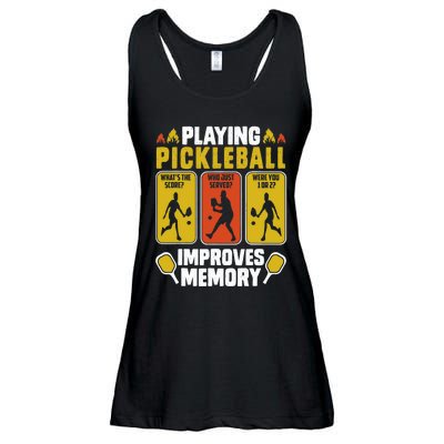 Playing Pickleball Improves Memory Funny Pickleball Player Ladies Essential Flowy Tank