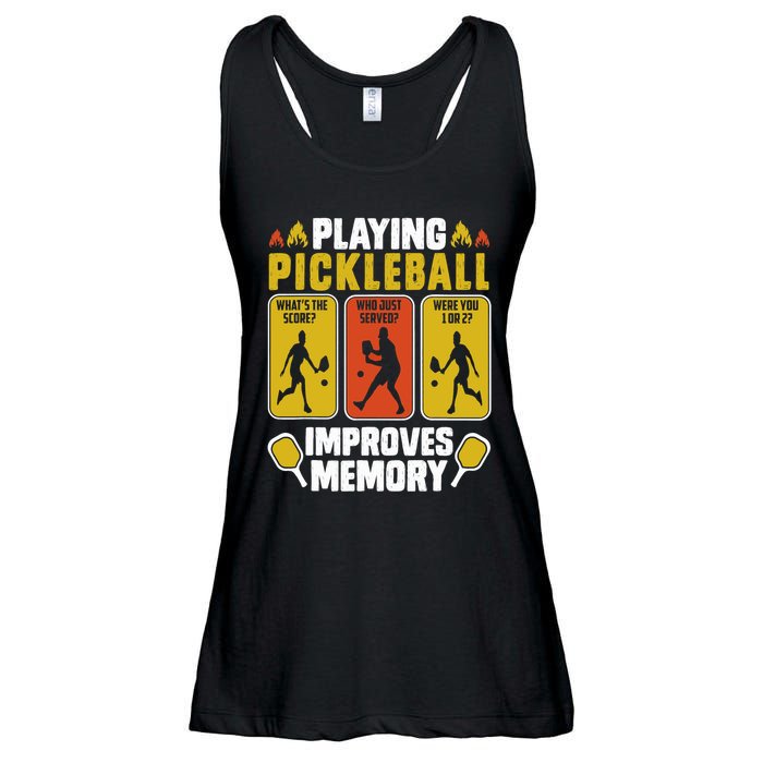 Playing Pickleball Improves Memory Funny Pickleball Player Ladies Essential Flowy Tank