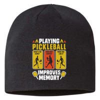 Playing Pickleball Improves Memory Funny Pickleball Player Sustainable Beanie