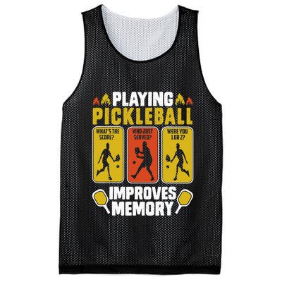 Playing Pickleball Improves Memory Funny Pickleball Player Mesh Reversible Basketball Jersey Tank