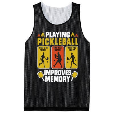 Playing Pickleball Improves Memory Funny Pickleball Player Mesh Reversible Basketball Jersey Tank