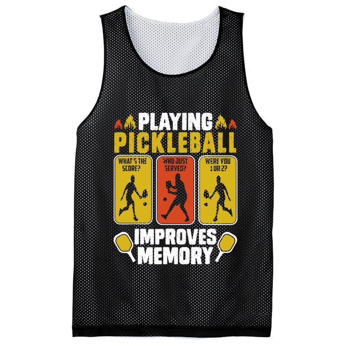 Playing Pickleball Improves Memory Funny Pickleball Player Mesh Reversible Basketball Jersey Tank