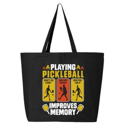 Playing Pickleball Improves Memory Funny Pickleball Player 25L Jumbo Tote