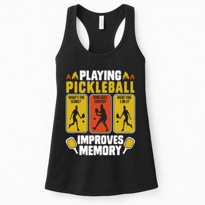 Playing Pickleball Improves Memory Funny Pickleball Player Womens Tank Top