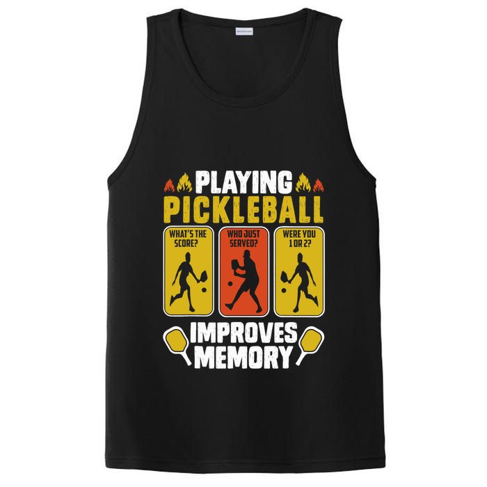 Playing Pickleball Improves Memory Funny Pickleball Player PosiCharge Competitor Tank