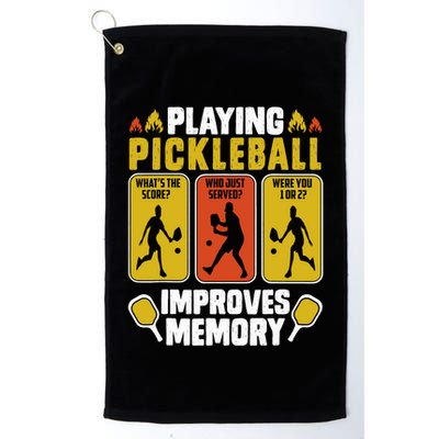 Playing Pickleball Improves Memory Funny Pickleball Player Golf Towel