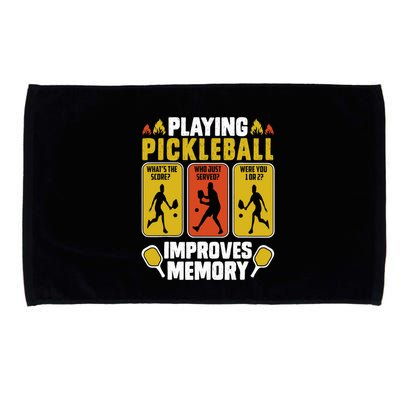Playing Pickleball Improves Memory Funny Pickleball Player Microfiber Hand Towel