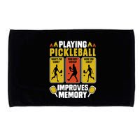 Playing Pickleball Improves Memory Funny Pickleball Player Microfiber Hand Towel