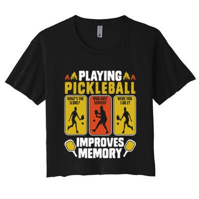Playing Pickleball Improves Memory Funny Pickleball Player Crop Top