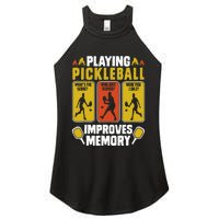 Playing Pickleball Improves Memory Funny Pickleball Player Women's Perfect Tri Rocker Tank