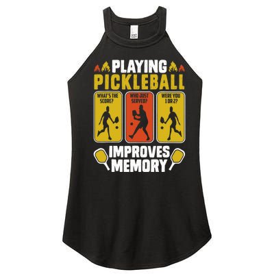 Playing Pickleball Improves Memory Funny Pickleball Player Women's Perfect Tri Rocker Tank