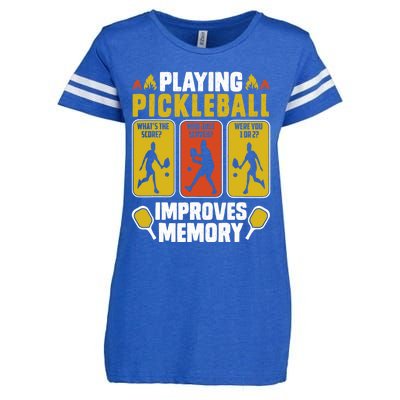 Playing Pickleball Improves Memory Funny Pickleball Player Enza Ladies Jersey Football T-Shirt