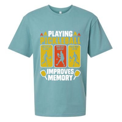 Playing Pickleball Improves Memory Funny Pickleball Player Sueded Cloud Jersey T-Shirt
