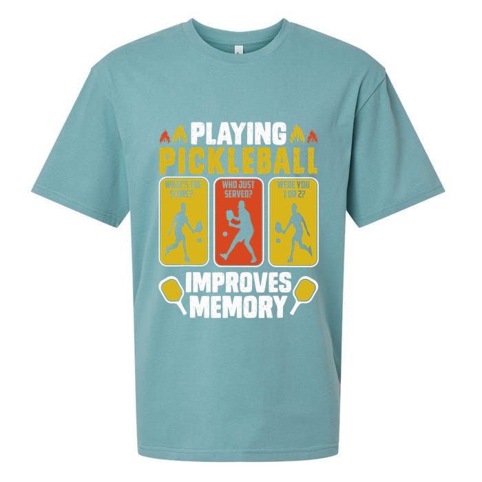 Playing Pickleball Improves Memory Funny Pickleball Player Sueded Cloud Jersey T-Shirt