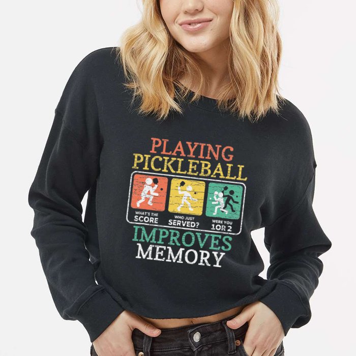 Playing Pickleball Improves Memory Pickleball Cropped Pullover Crew