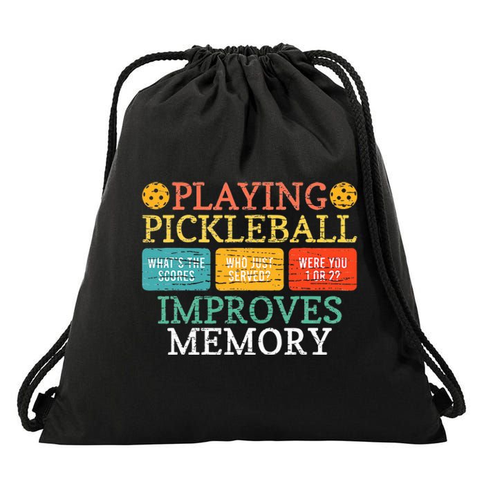 Playing Pickleball Improves Memory Pickleball Retirement Drawstring Bag