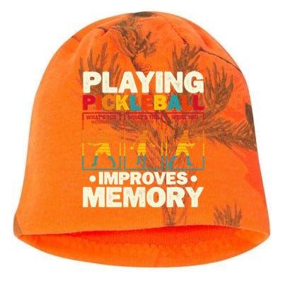 Playing Pickleball Improves Memory Funny Pickleball Player Kati - Camo Knit Beanie