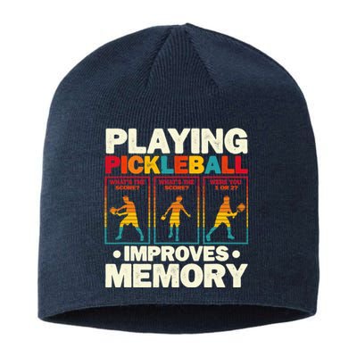 Playing Pickleball Improves Memory Funny Pickleball Player Sustainable Beanie