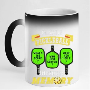 Playing Pickleball Improves Memory Pickleball Retirement 11oz Black Color Changing Mug