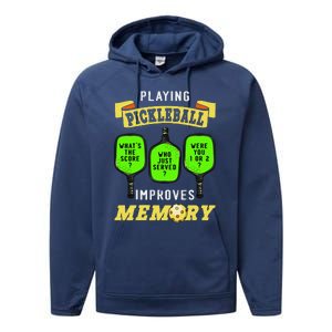 Playing Pickleball Improves Memory Pickleball Retirement Performance Fleece Hoodie