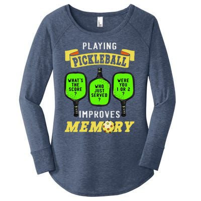 Playing Pickleball Improves Memory Pickleball Retirement Women's Perfect Tri Tunic Long Sleeve Shirt