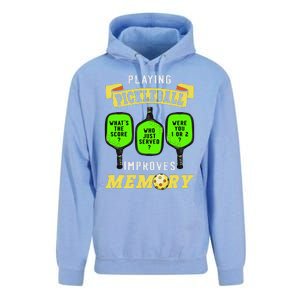 Playing Pickleball Improves Memory Pickleball Retirement Unisex Surf Hoodie