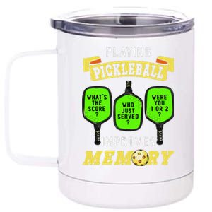 Playing Pickleball Improves Memory Pickleball Retirement 12 oz Stainless Steel Tumbler Cup