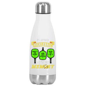 Playing Pickleball Improves Memory Pickleball Retirement Stainless Steel Insulated Water Bottle