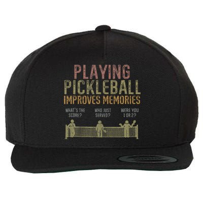 Playing Pickleball Improves Memory  Pickleballers  Wool Snapback Cap