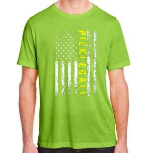 Pickleball Distressed USA Flag Adult ChromaSoft Performance T-Shirt