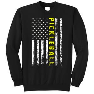 Pickleball Distressed USA Flag Sweatshirt