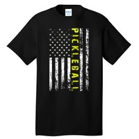 Pickleball Distressed USA Flag Tall T-Shirt