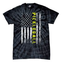 Pickleball Distressed USA Flag Tie-Dye T-Shirt