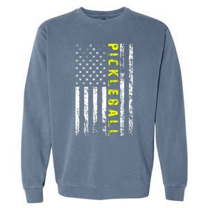 Pickleball Distressed USA Flag Garment-Dyed Sweatshirt