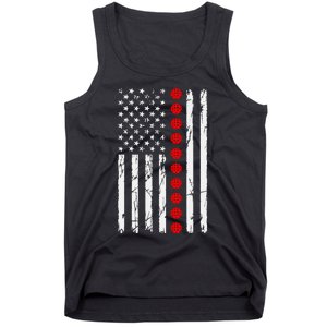 Pickleball Distressed Patriotic USA Flag Tank Top