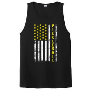 Pickleball Distressed USA Flag PosiCharge Competitor Tank