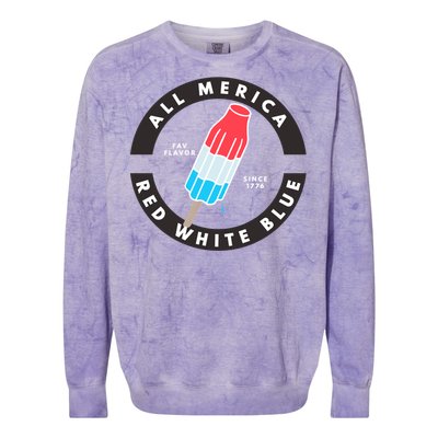 Patriotic Popsicle July Cute Gift Colorblast Crewneck Sweatshirt