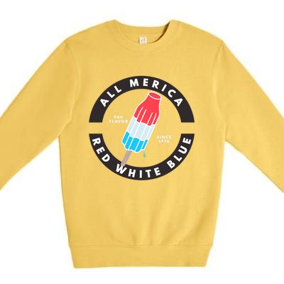 Patriotic Popsicle July Cute Gift Premium Crewneck Sweatshirt