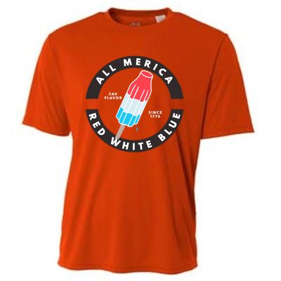 Patriotic Popsicle July Cute Gift Cooling Performance Crew T-Shirt