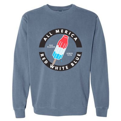 Patriotic Popsicle July Cute Gift Garment-Dyed Sweatshirt