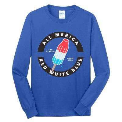 Patriotic Popsicle July Cute Gift Tall Long Sleeve T-Shirt