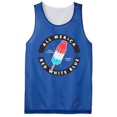 Patriotic Popsicle July Cute Gift Mesh Reversible Basketball Jersey Tank