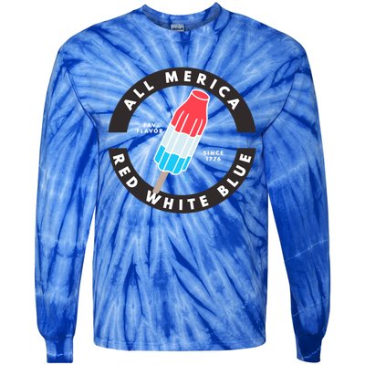 Patriotic Popsicle July Cute Gift Tie-Dye Long Sleeve Shirt